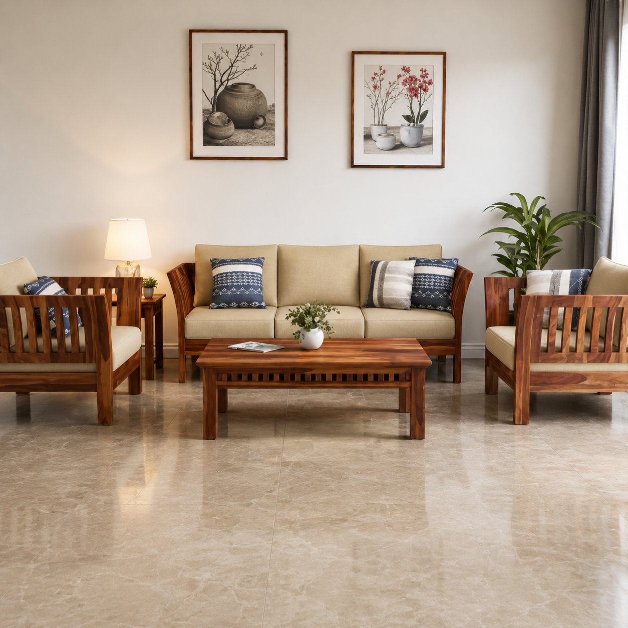 ChatGPT Image Aug 22, 2026, 10_39_55 PM Aarav Heritage Solid Wood 3+2+1 Sofa Set – Natural Finish - Image 1