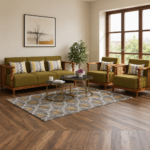Aarav Heritage Solid Wood 3+1+1 Sofa Set | Premium Wooden Sofa Set India