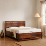 Aarav Luxe Hydraulic Storage Bed – Solid Sheesham Wood