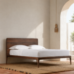 Aarav Solid Sheesham Wood Bed | Queen & King Size Wooden Bed India
