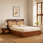 Aarohan Sheesham Wood Hydraulic Storage Bed – King & Queen Size | Solid Wood Bed for Indian Homes