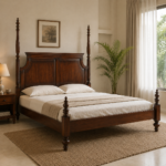 Aranya Heritage Solid Sheesham Wood Bed – Queen & King Size Wooden Bed for Bedroom | India - Image 5