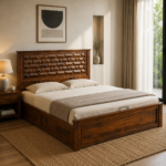 Aranya Solid Sheesham Wood Storage Bed | Handcrafted Wooden Bed for Indian Homes