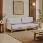 Aarvique RattanLuxe Solid Wood Sofa Bed & Lounger