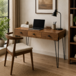 Arjun Prime Solid Wood Modular Desk with Metal Frame | Home Office Desk India