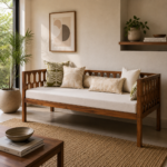 Aura Solid Wood Day Sofa | Natural Finish Wooden Sofa