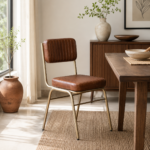Aarav Luxe Faux Leather Dining Chair with Metal Frame