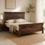 Vanshika Solid Wood King Size Bed | Handcrafted Wooden Bed for Luxury Bedrooms – India