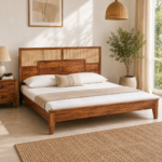 Rajvika Solid Sheesham Wood Bed Frame | Handcrafted Wooden Bed for Modern Indian Homes