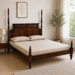 Aranya Heritage Solid Sheesham Wood Bed – Queen & King Size Wooden Bed for Bedroom | India