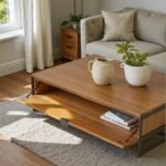 Acurva Solid Acacia Storage Coffee Table (120 cm) - Image 6