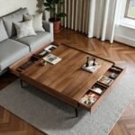 Arboris Walnut Solid Wood Square Coffee Table (110 cm)