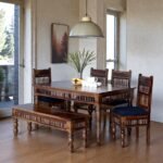 Heritage Carved Solid Wood 6 Seater Dining Table Set
