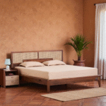 Rajvika Solid Sheesham Wood Bed Frame | Handcrafted Wooden Bed for Modern Indian Homes