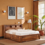 Aranya Luxe Solid Sheesham Wood Hydraulic Storage Bed | Queen & King Size Bed India