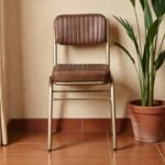Aarav Luxe Faux Leather Dining Chair with Metal Frame - Image 2