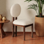 Aarvi Upholstered Solid Wood Dining Chair – Handcrafted Modern Accent Chair