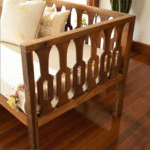 Aura Solid Wood Day Sofa | Natural Finish Wooden Sofa - Image 7