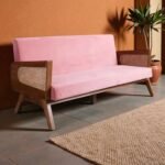 Aarohi CaneCraft Solid Wood Sofa with Upholstered Seating