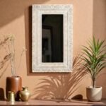 Aranya Crest Hand-Carved Mango Wood Wall Mirror