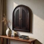 Arched Shutter Solid Wood Wall Mirror (22 x 16 Inches) - Image 4