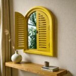 Arched Shutter Solid Wood Wall Mirror (22 x 16 Inches) - Image 7
