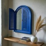Arched Shutter Solid Wood Wall Mirror (22 x 16 Inches) - Image 8