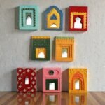 NavRang Handcrafted Small Vintage Jharokha Mirror in Solid Mango Wood | Made in India