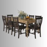 Nismaaya Opal Burned Walnut Solid Mango Wood Dining Table
