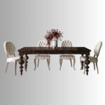 Nismaaya Opal Burned Walnut Solid Mango Wood Dining Table - Image 3