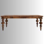 Nismaaya Opal Burned Walnut Solid Mango Wood Dining Table - Image 7