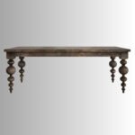 Nismaaya Opal Burned Walnut Solid Mango Wood Dining Table - Image 8