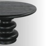 Obsidian Halo Solid Mango Wood Round Dining Table – Charcoal Black Finish - Image 2