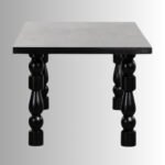Noir Astra Solid Mango Wood 6-Seater Dining Table – Charcoal Finish - Image 3