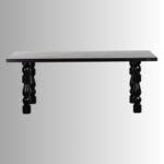 Noir Astra Solid Mango Wood 6-Seater Dining Table – Charcoal Finish - Image 2