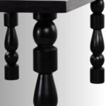 Noir Astra Solid Mango Wood 6-Seater Dining Table – Charcoal Finish - Image 5