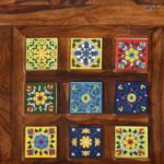 Royal Mosaic Sheesham Wood King Size Bed with Decorative Tile Accents - Image 6