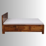Heritage Chevron Sheesham Wood King Size Bed with Box Storage - Image 3