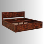 Imperial Mosaic Sheesham Wood Bed with Box Storage - Image 5