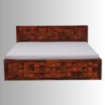 Imperial Mosaic Sheesham Wood Bed with Box Storage - Image 2