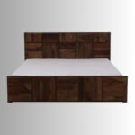 Verona Grid Sheesham Wood Bed with Drawer Storage - Image 2