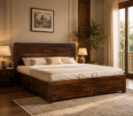 Monarch Crest Sheesham Wood King Size Bed with Hydraulic Storage