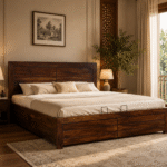 Monarch Crest Sheesham Wood King Size Bed with Hydraulic Storage
