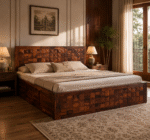 Imperial Mosaic Sheesham Wood Bed with Box Storage - Image 8