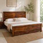 Timber Crest Sheesham Wood King Size Bed with Box Storage