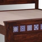 Azure Mosaic Solid Sheesham Wood King Size Bed - Image 7