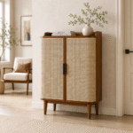 Carmel Cane & Solid Mango Wood Rattan Shoe Storage Cabinet
