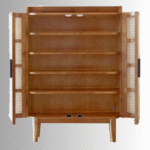 Carmel Cane & Solid Mango Wood Rattan Shoe Storage Cabinet - Image 5