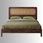 Elara Cane Panel Sheesham Wood Bed – King & Queen Size - Image 3