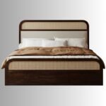 Aurelia Sheesham Wood Cane & Upholstered Bed – King & Queen Size - Image 4
